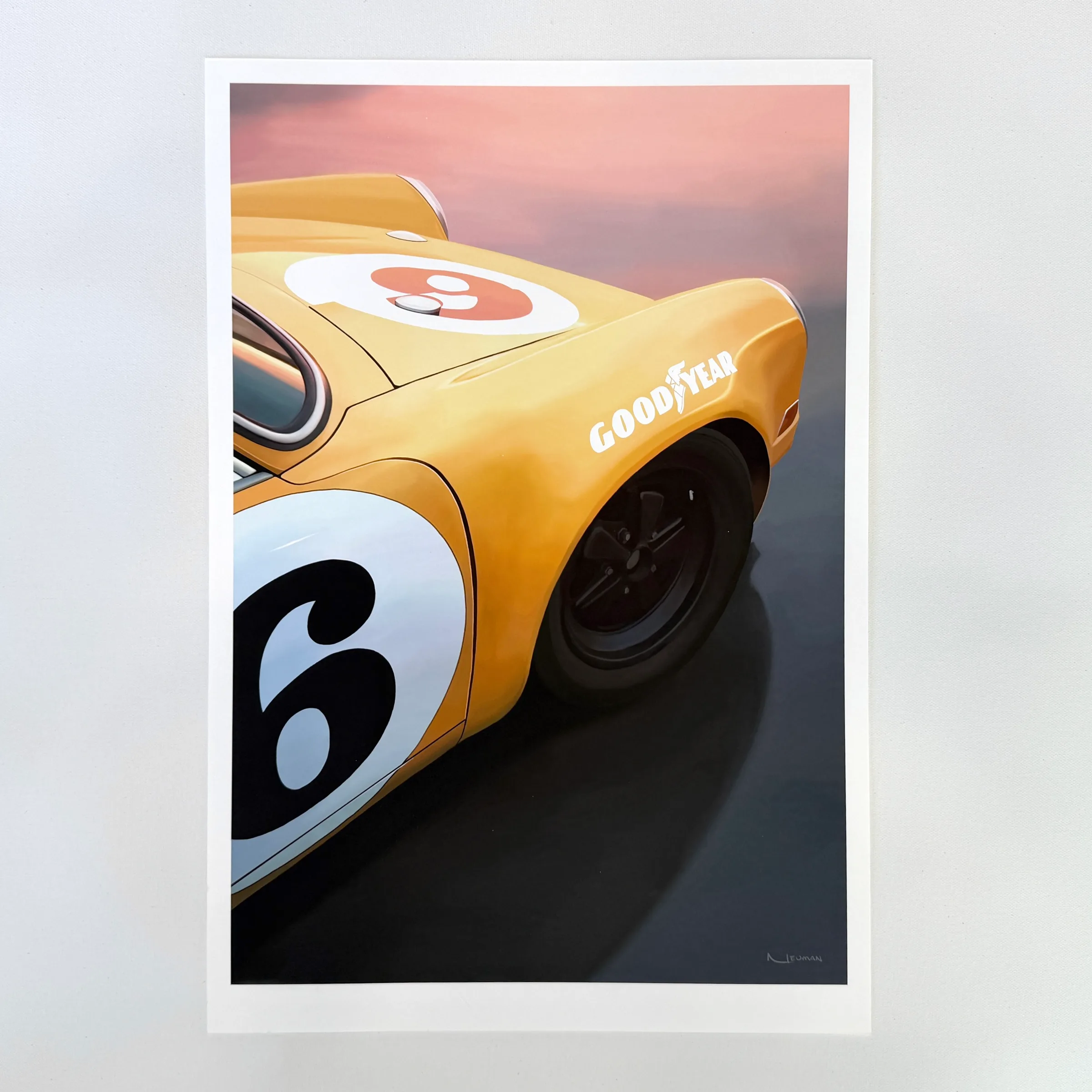 Porsche 911 "Number 6" Digital Art Giclée Print