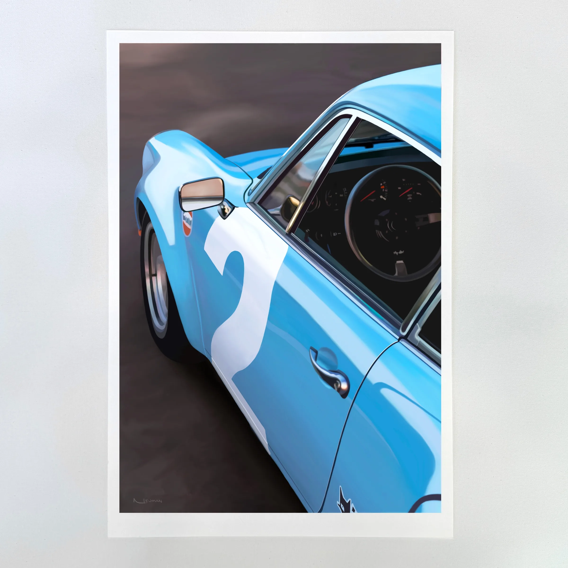 Porsche 911 “Pebbles” Digital Art Giclée Print