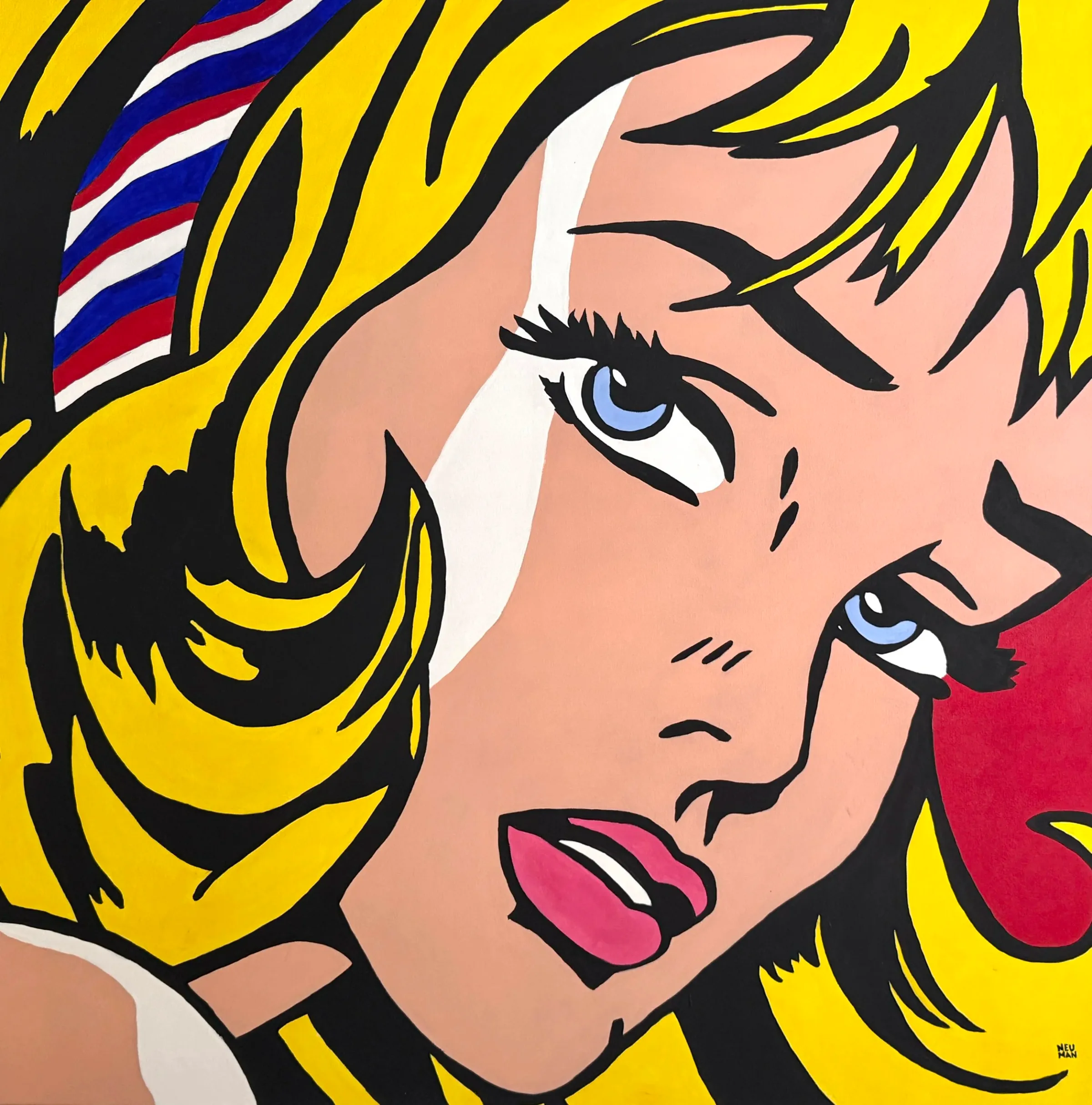 "Girl with Hair Ribbon" Reproduction from original art by Roy Lichtenstein